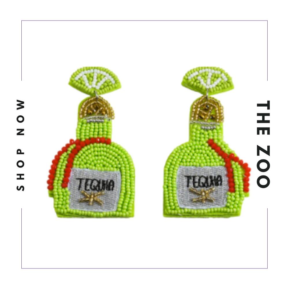 Beaded Tequila Bottle Earrings‎